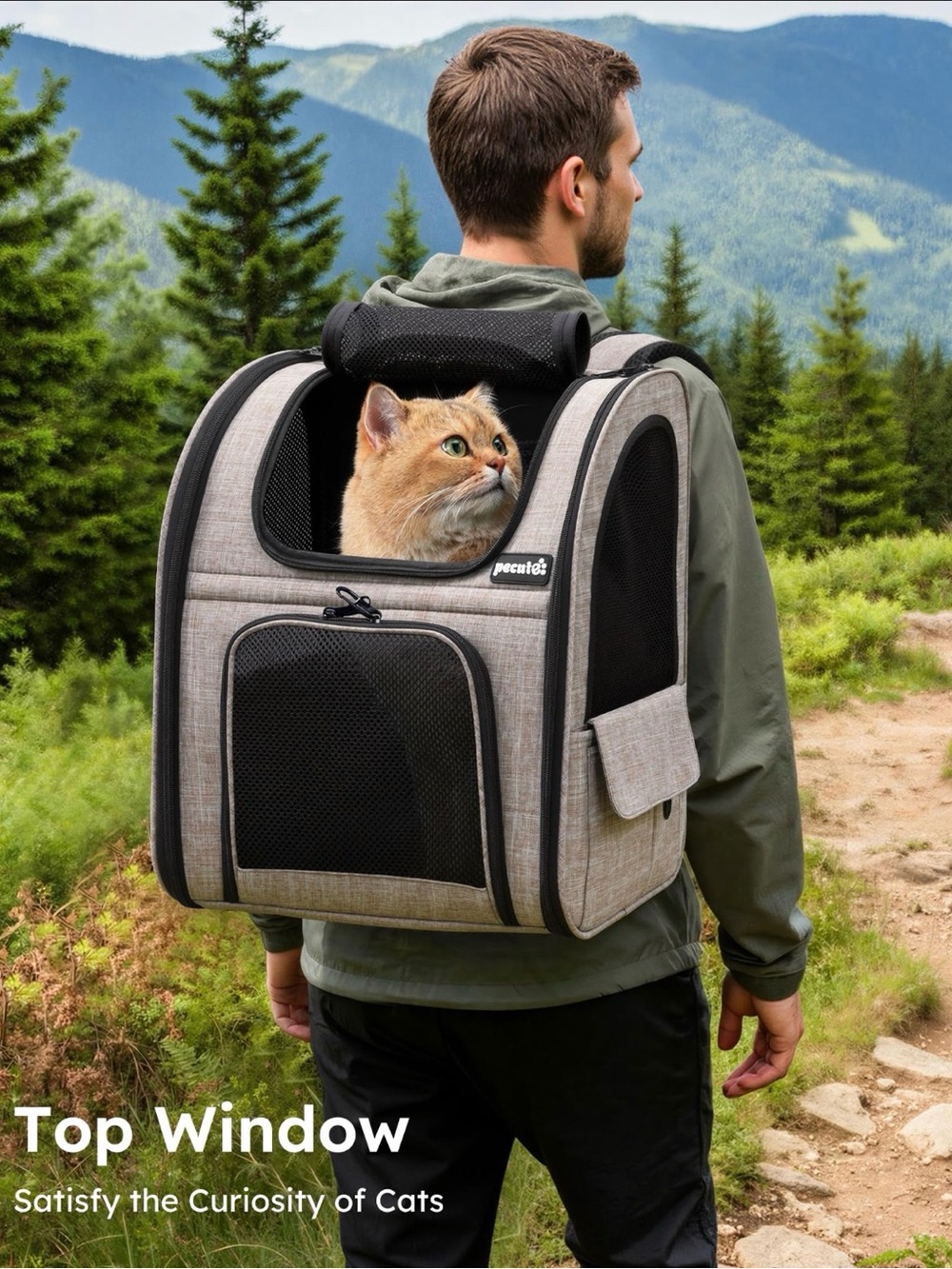 Cat Backpack Carrier with Top Window